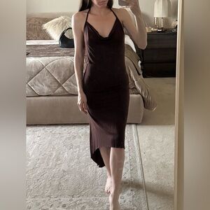 Brown Backless Dress